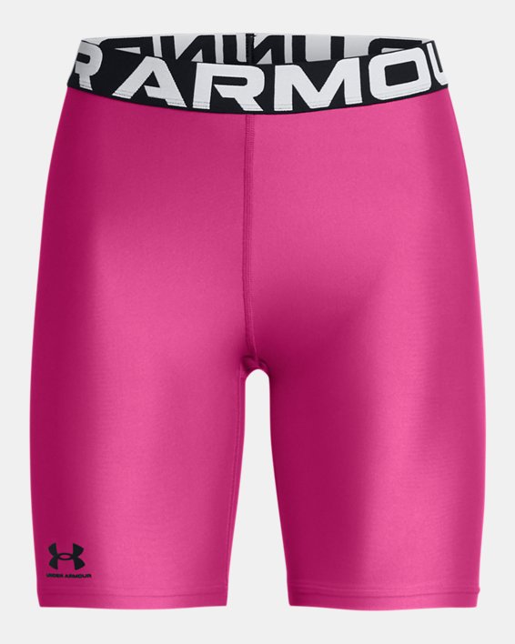 Women's HeatGear® 8" Shorts, Pink, pdpMainDesktop image number 4
